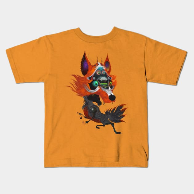 FOX GOD NINE TAILS Kids T-Shirt by roombirth